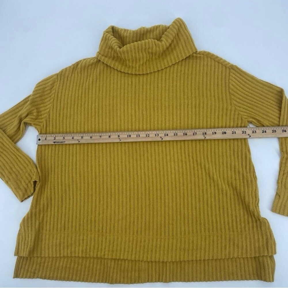 Yellow Ribbed Cowl Neck Sweater - Picture 4 of 5